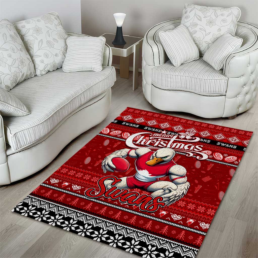 Swans Football Xmas Area Rug Australia AFL Mascot