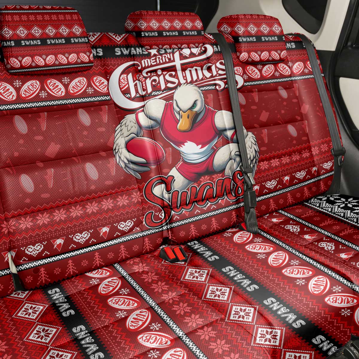 Swans Football Xmas Back Car Seat Cover Australia AFL Mascot