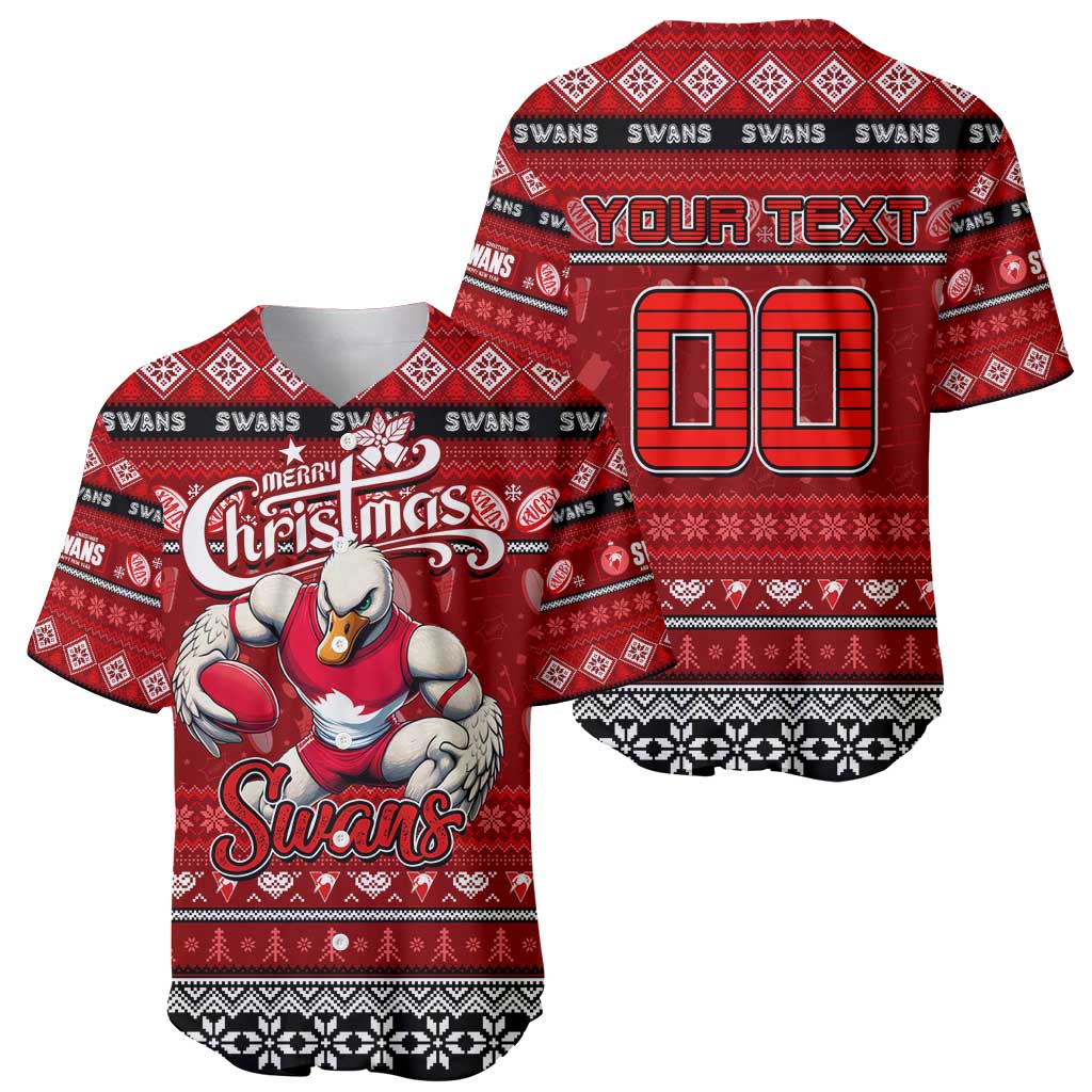 Personalized Swans Rugby Xmas Baseball Jersey Australia AFL Mascot