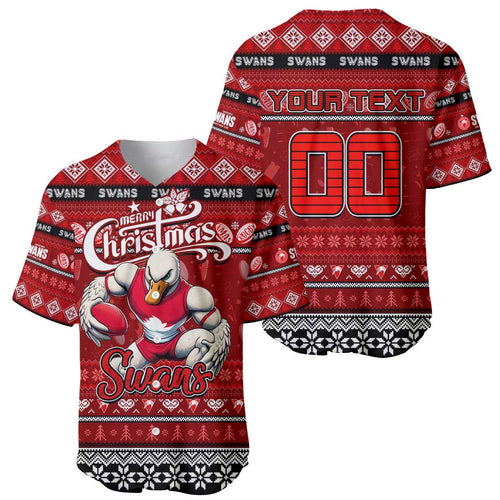 Personalized Swans Rugby Xmas Baseball Jersey Australia AFL Mascot
