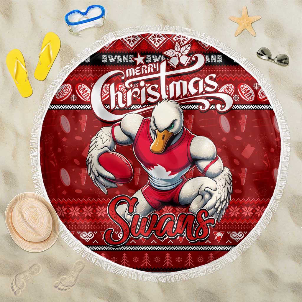 Swans Football Xmas Beach Blanket Australia AFL Mascot