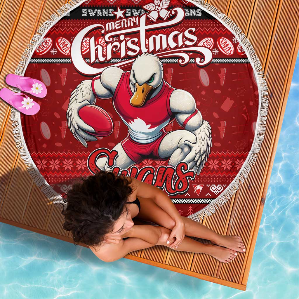 Swans Football Xmas Beach Blanket Australia AFL Mascot