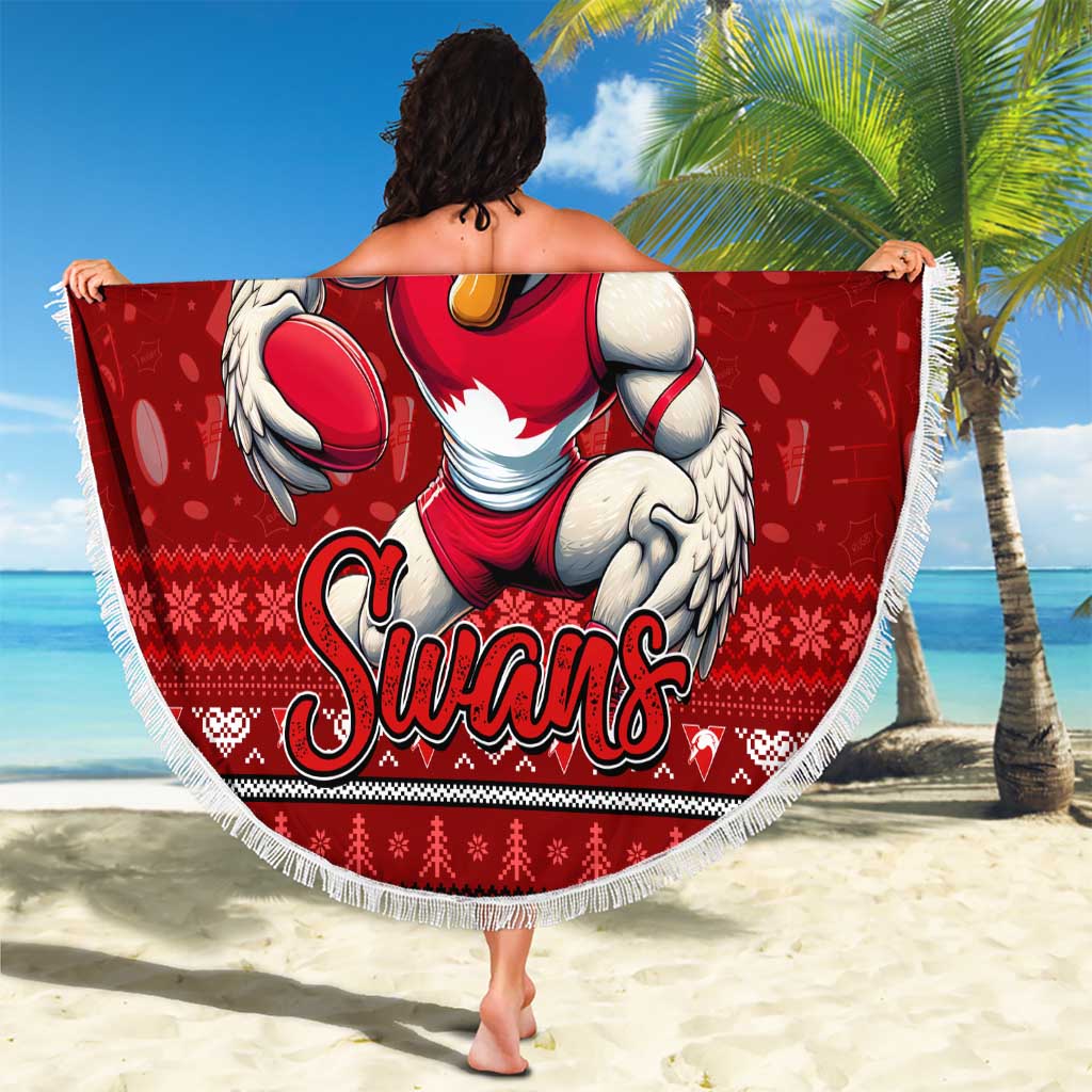 Swans Football Xmas Beach Blanket Australia AFL Mascot