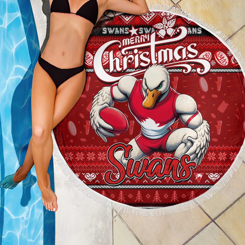 Swans Football Xmas Beach Blanket Australia AFL Mascot