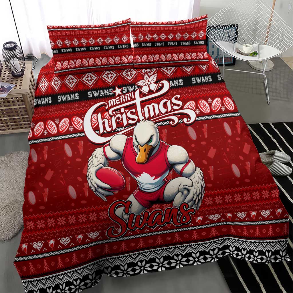 Swans Football Xmas Bedding Set Australia AFL Mascot