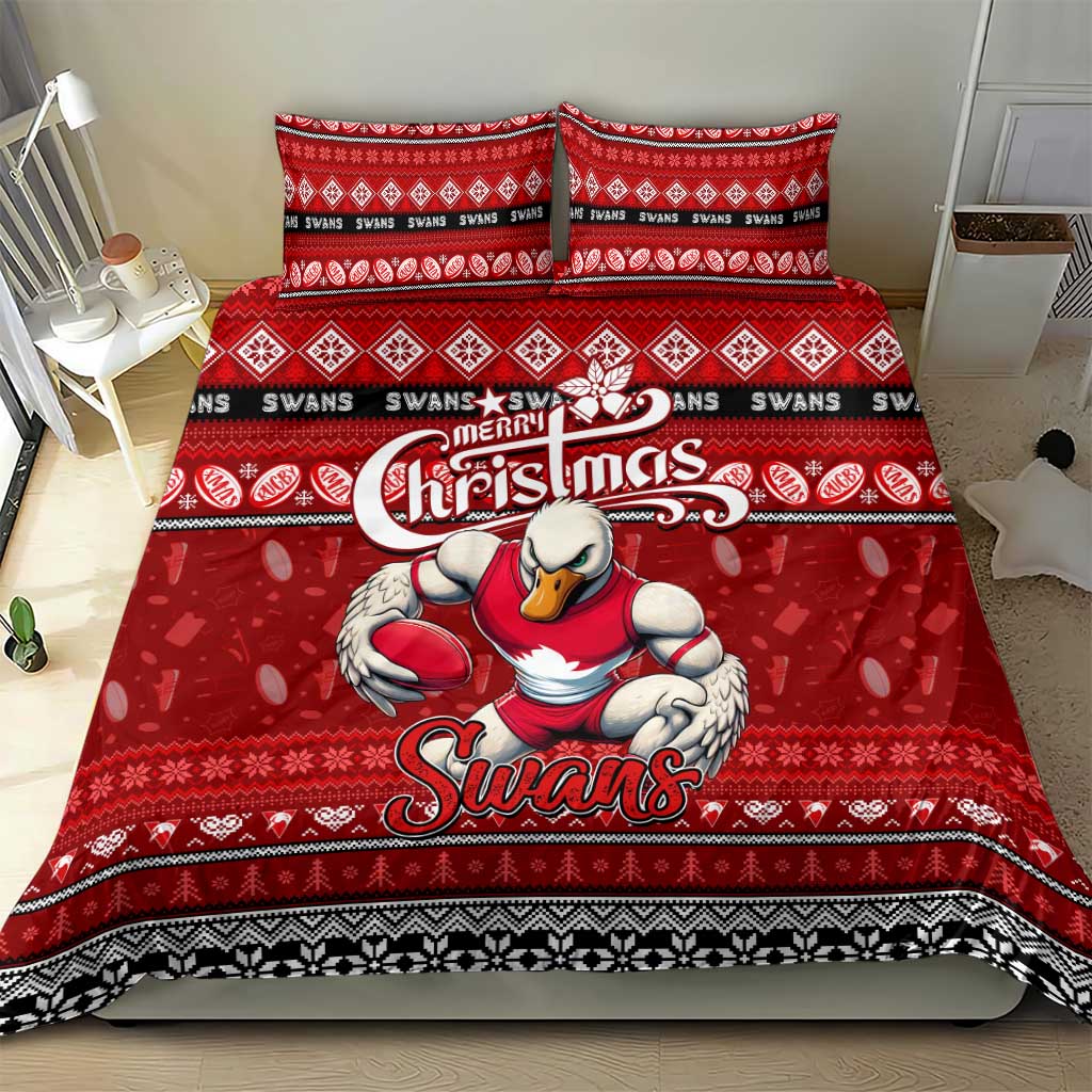 Swans Football Xmas Bedding Set Australia AFL Mascot