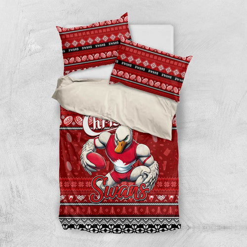 Swans Football Xmas Bedding Set Australia AFL Mascot