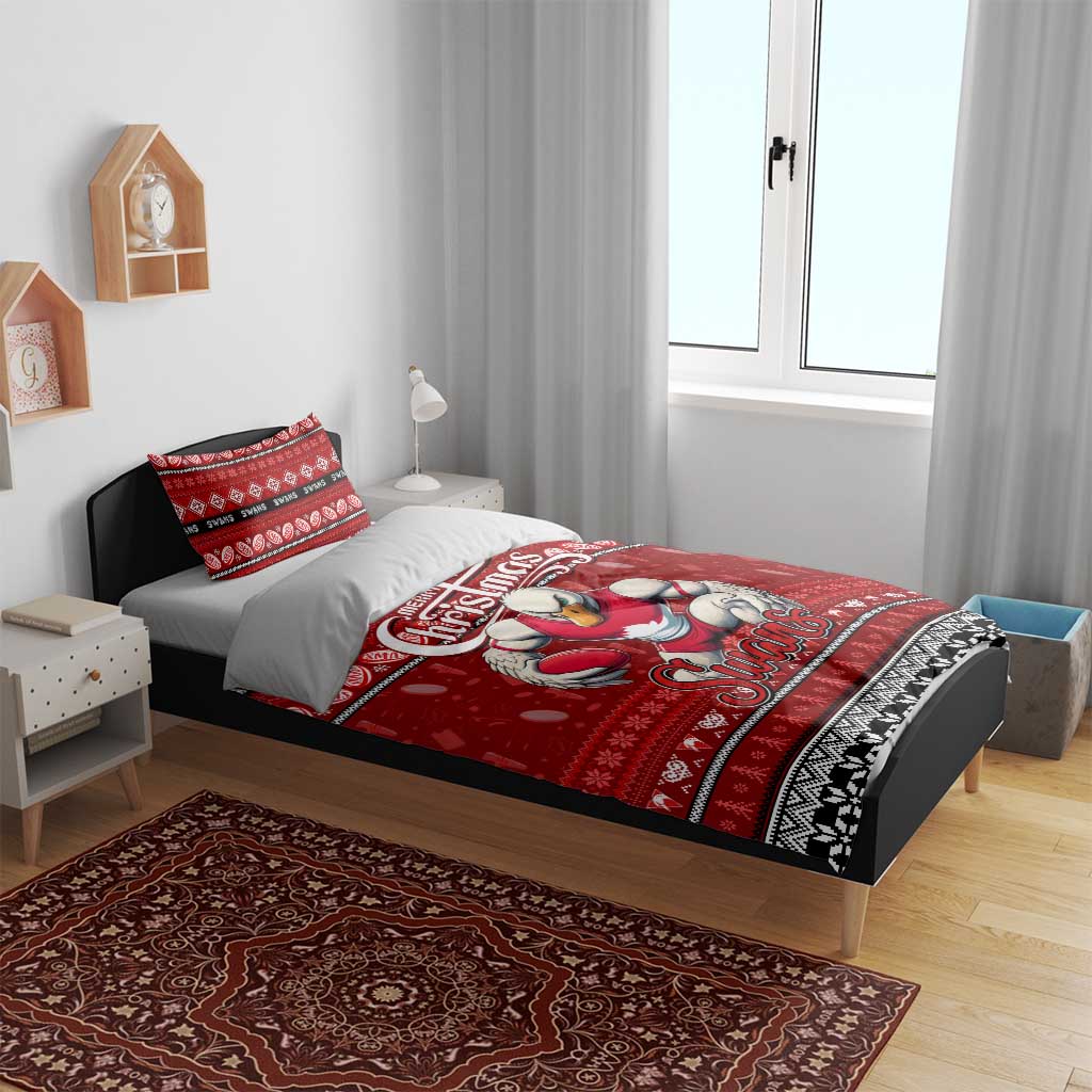 Swans Football Xmas Bedding Set Australia AFL Mascot