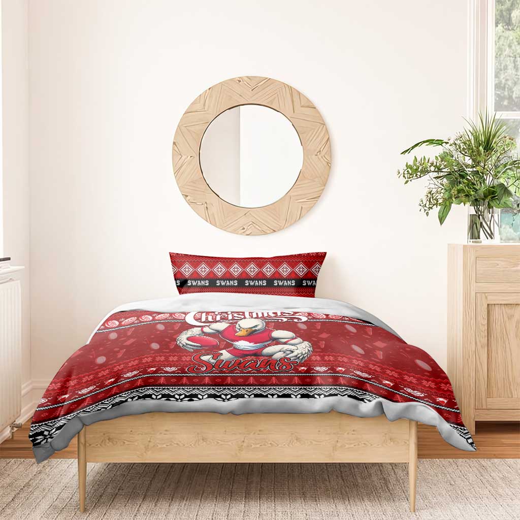 Swans Football Xmas Bedding Set Australia AFL Mascot