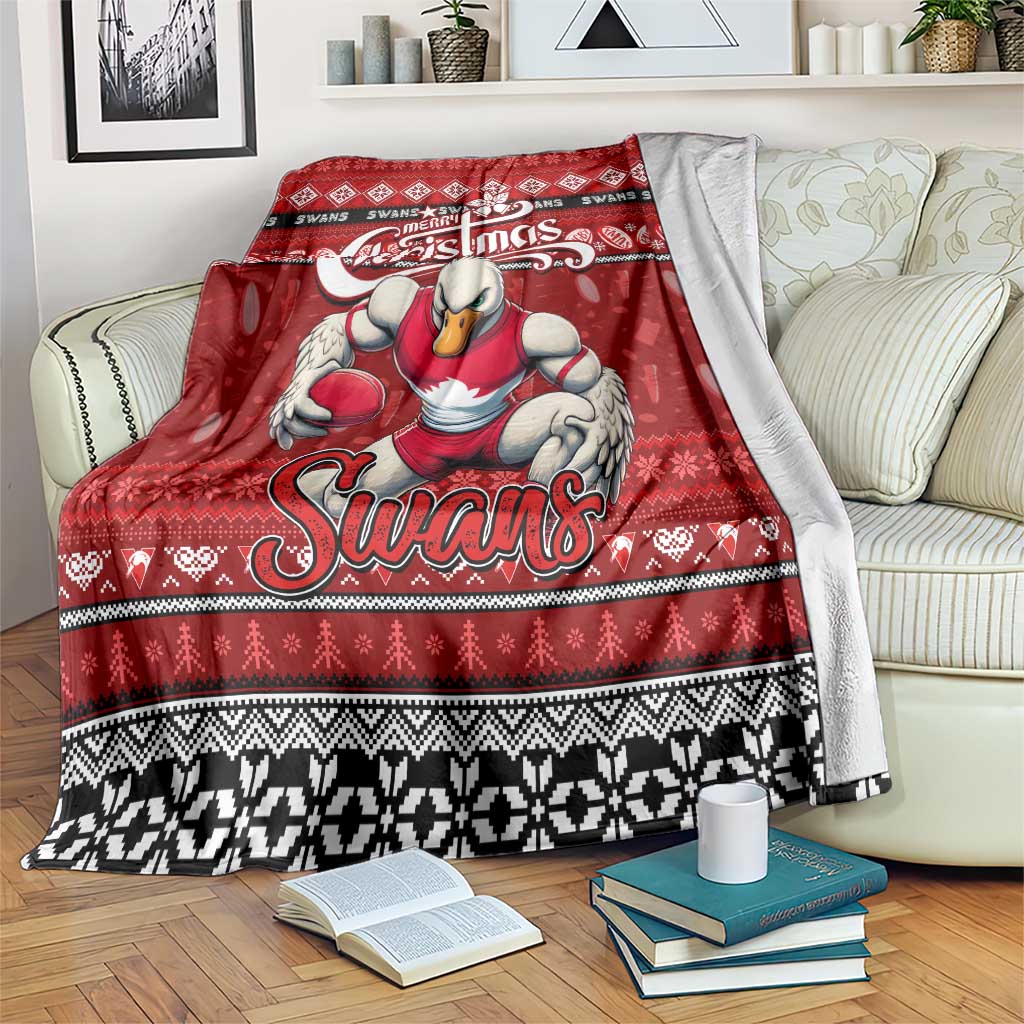 Swans Football Xmas Blanket Australia AFL Mascot