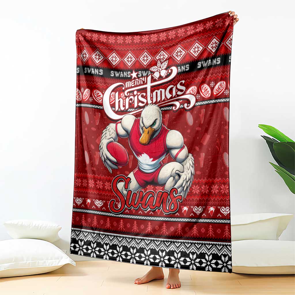 Swans Football Xmas Blanket Australia AFL Mascot