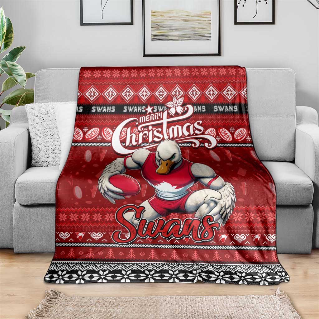 Swans Football Xmas Blanket Australia AFL Mascot