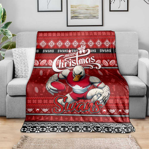 Swans Football Xmas Blanket Australia AFL Mascot