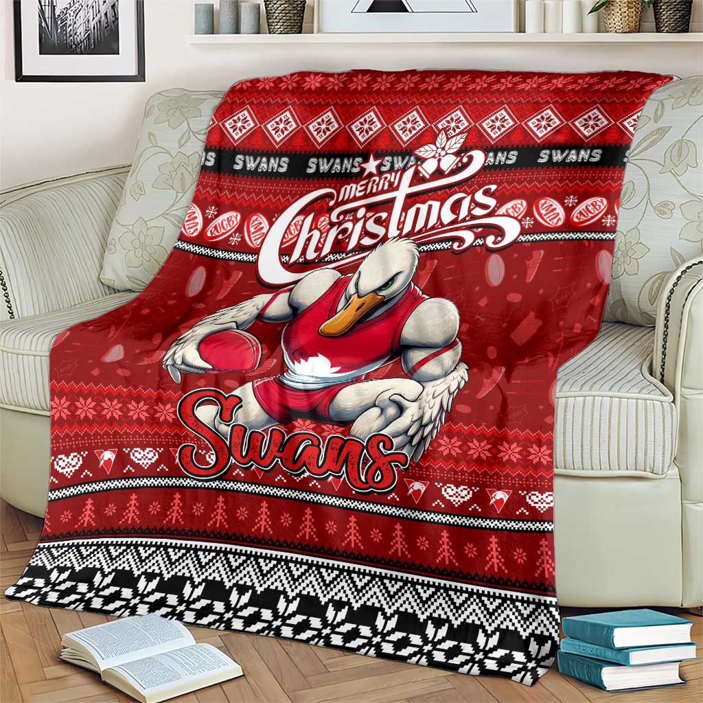 Swans Football Xmas Blanket Australia AFL Mascot