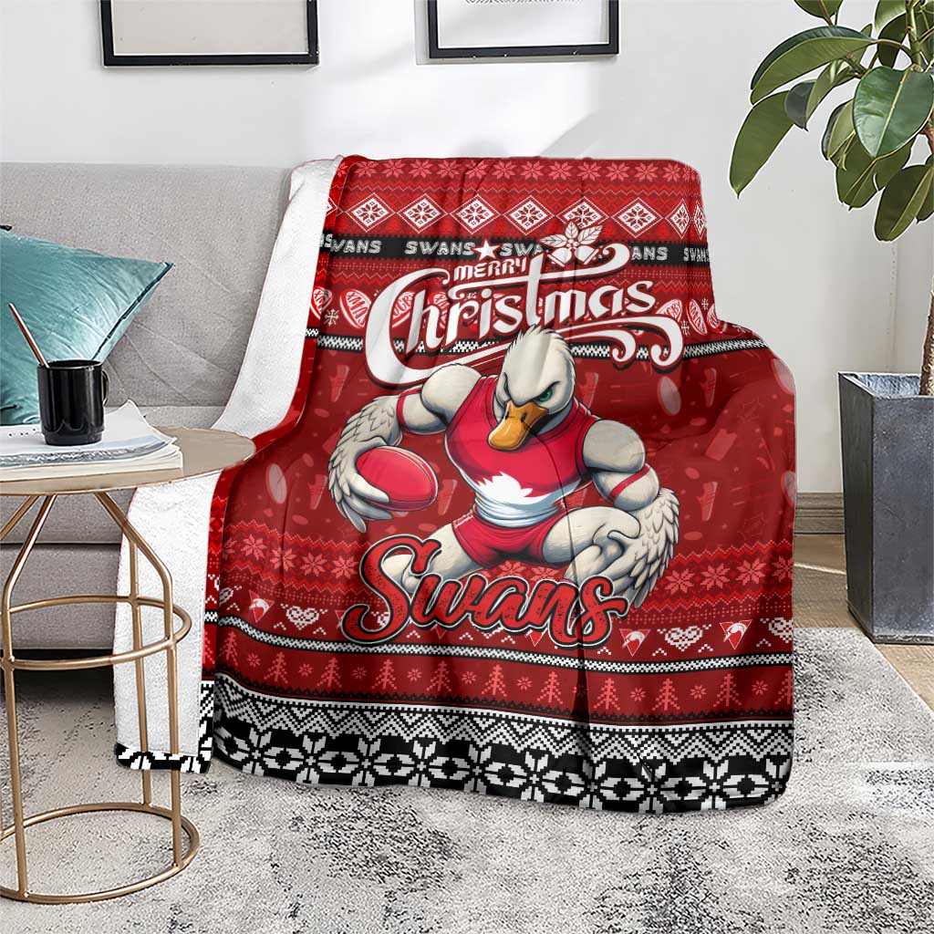 Swans Football Xmas Blanket Australia AFL Mascot