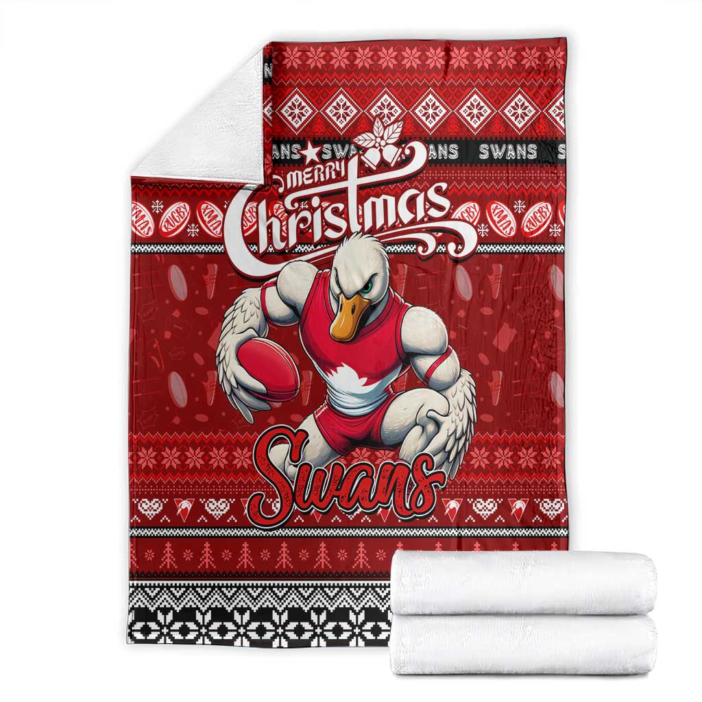 Swans Football Xmas Blanket Australia AFL Mascot