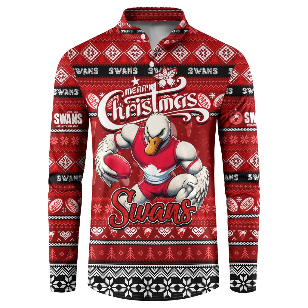 Personalized Swans Rugby Xmas Button Sweatshirt Australia AFL Mascot
