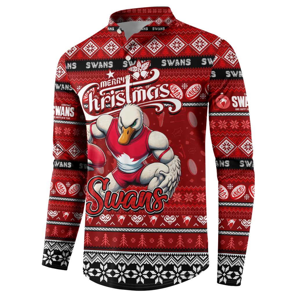 Personalized Swans Rugby Xmas Button Sweatshirt Australia AFL Mascot