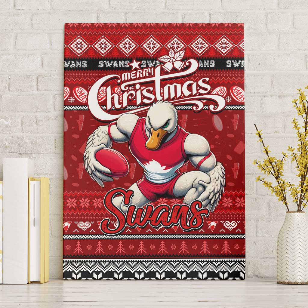 Swans Football Xmas Canvas Wall Art Australia AFL Mascot