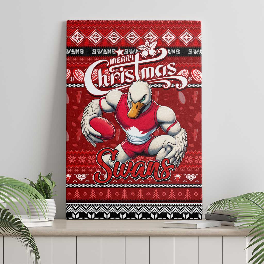 Swans Football Xmas Canvas Wall Art Australia AFL Mascot