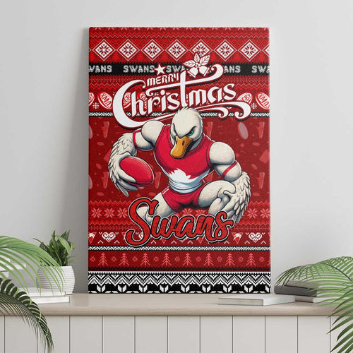 Swans Football Xmas Canvas Wall Art Australia AFL Mascot