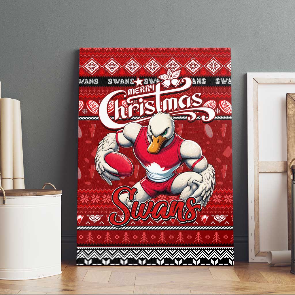 Swans Football Xmas Canvas Wall Art Australia AFL Mascot