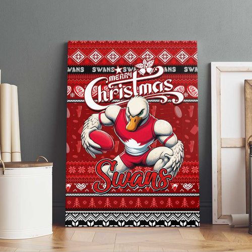 Swans Football Xmas Canvas Wall Art Australia AFL Mascot