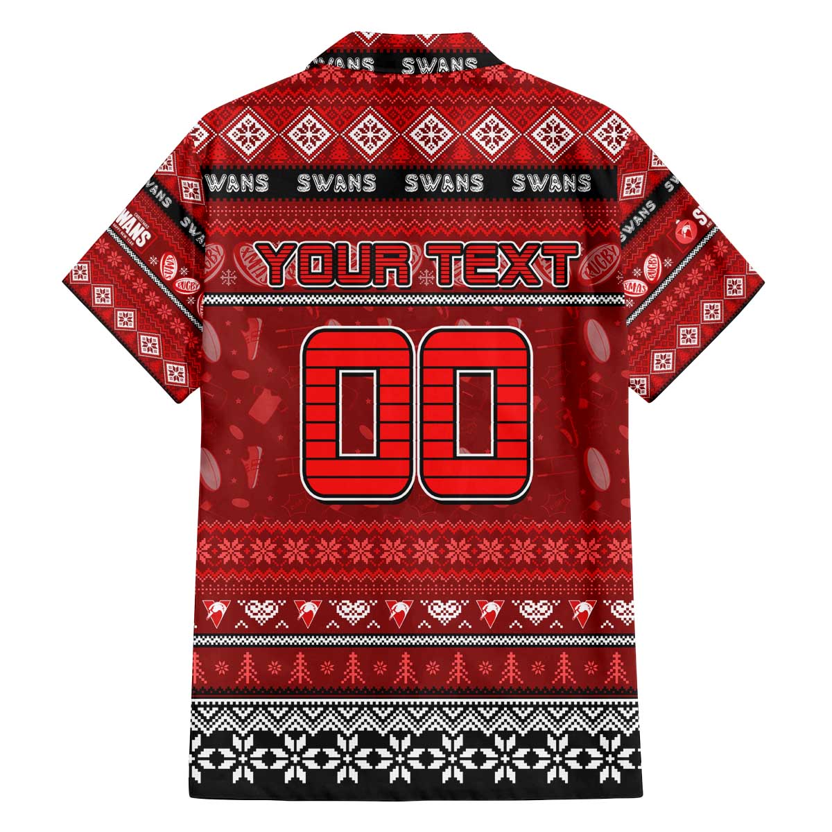 Personalized Swans Rugby Xmas Family Matching Off The Shoulder Long Sleeve Dress and Hawaiian Shirt Australia AFL Mascot