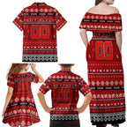 Personalized Swans Rugby Xmas Family Matching Off Shoulder Maxi Dress and Hawaiian Shirt Australia AFL Mascot