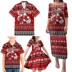 Personalized Swans Rugby Xmas Family Matching Puletasi and Hawaiian Shirt Australia AFL Mascot