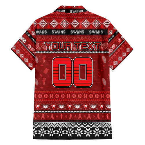 Personalized Swans Rugby Xmas Hawaiian Shirt Australia AFL Mascot