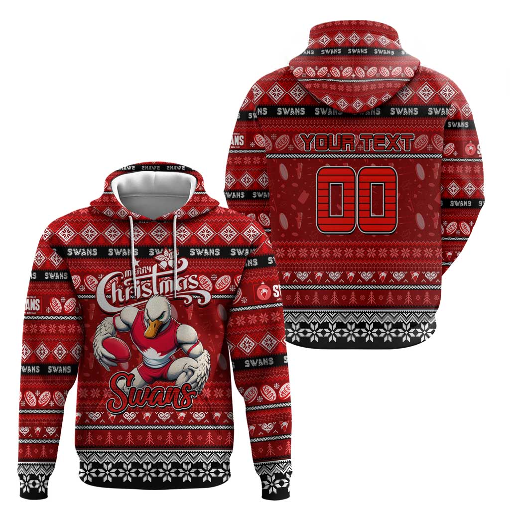 Personalized Swans Rugby Xmas Hoodie Australia AFL Mascot