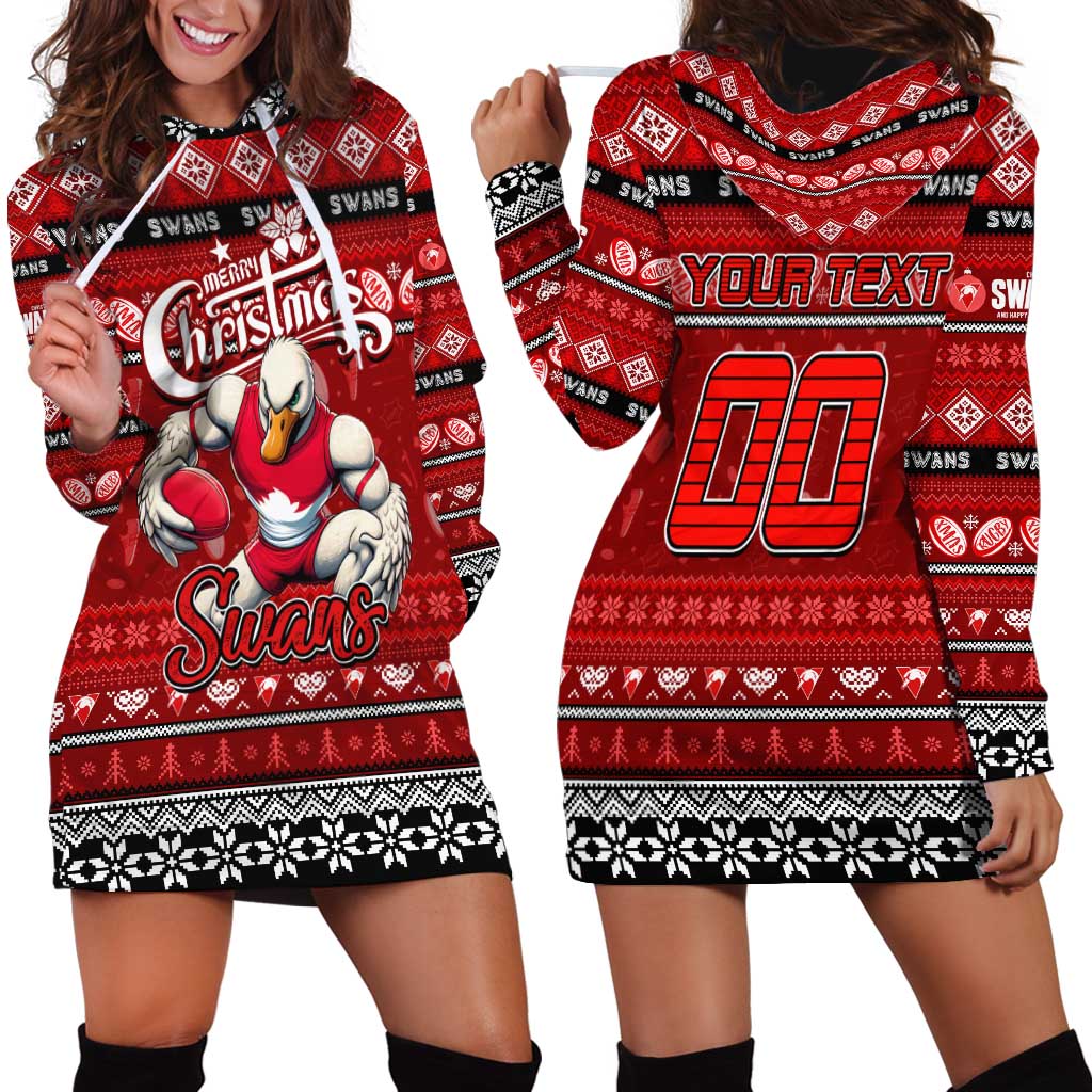Personalized Swans Rugby Xmas Hoodie Dress Australia AFL Mascot
