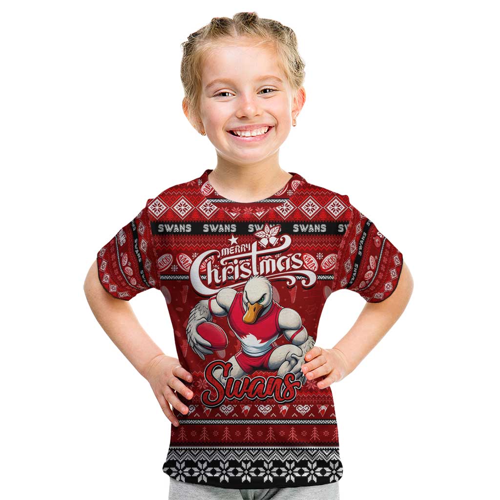 Personalized Swans Rugby Xmas Kid T Shirt Australia AFL Mascot