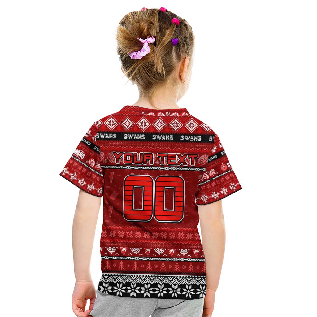 Personalized Swans Rugby Xmas Kid T Shirt Australia AFL Mascot