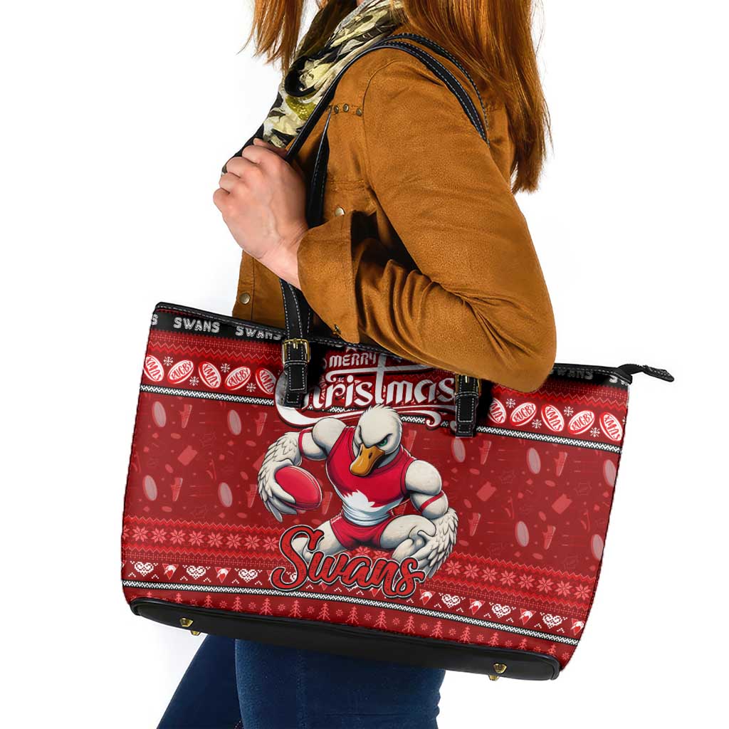 Swans Football Xmas Leather Tote Bag Australia AFL Mascot