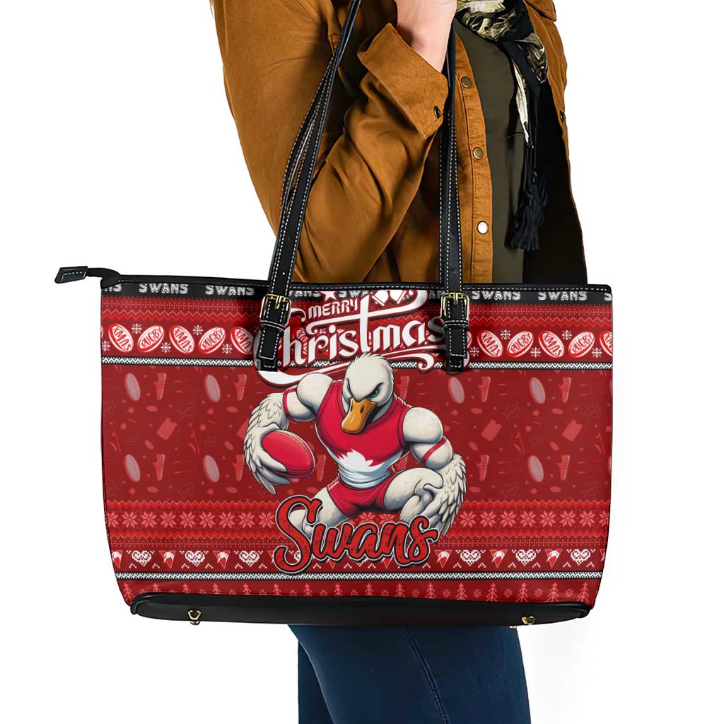 Swans Football Xmas Leather Tote Bag Australia AFL Mascot