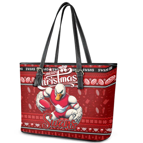Swans Football Xmas Leather Tote Bag Australia AFL Mascot