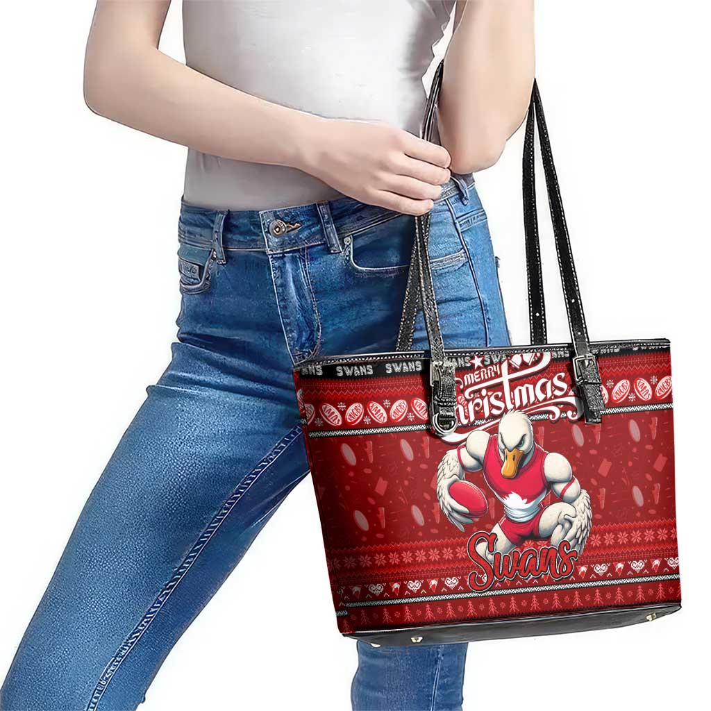 Swans Football Xmas Leather Tote Bag Australia AFL Mascot