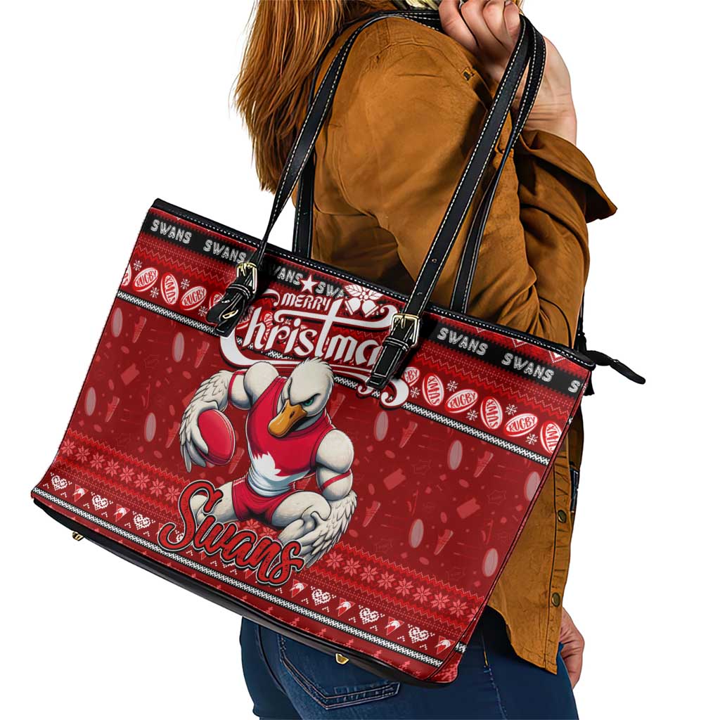 Swans Football Xmas Leather Tote Bag Australia AFL Mascot
