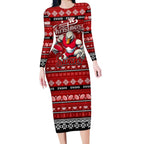 Personalized Swans Rugby Xmas Long Sleeve Bodycon Dress Australia AFL Mascot