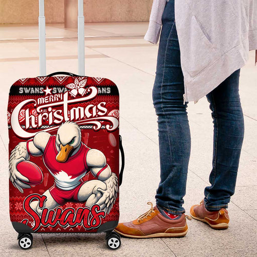 Swans Football Xmas Luggage Cover Australia AFL Mascot