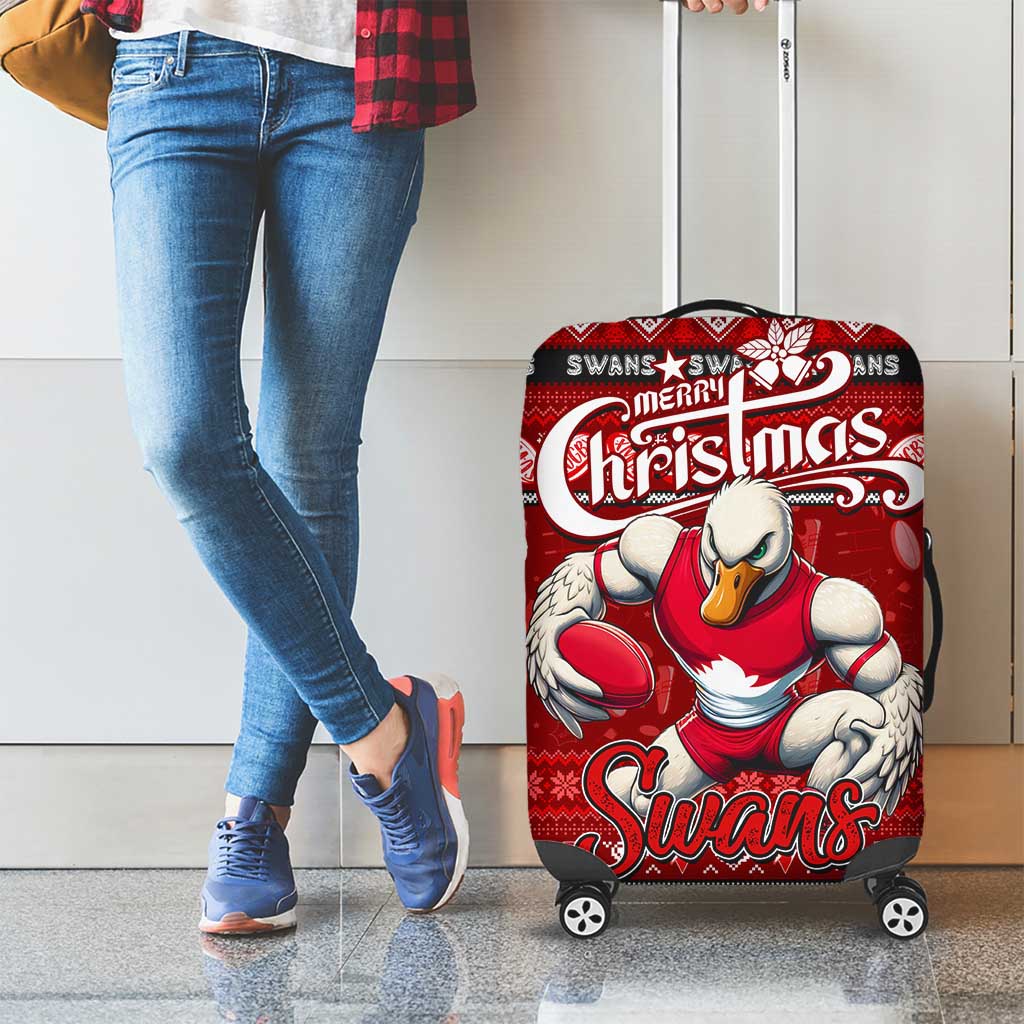 Swans Football Xmas Luggage Cover Australia AFL Mascot