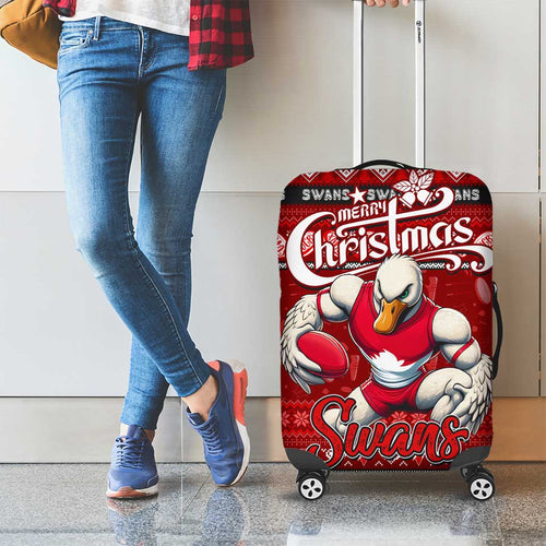 Swans Football Xmas Luggage Cover Australia AFL Mascot