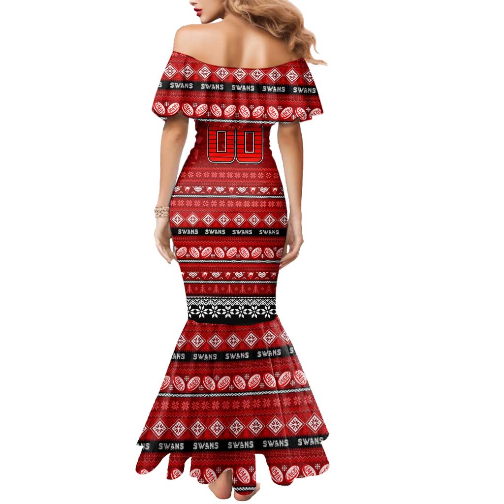 Personalized Swans Rugby Xmas Mermaid Dress Australia AFL Mascot