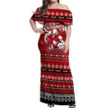 Personalized Swans Rugby Xmas Off Shoulder Maxi Dress Australia AFL Mascot