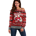 Personalized Swans Rugby Xmas Off Shoulder Sweater Australia AFL Mascot