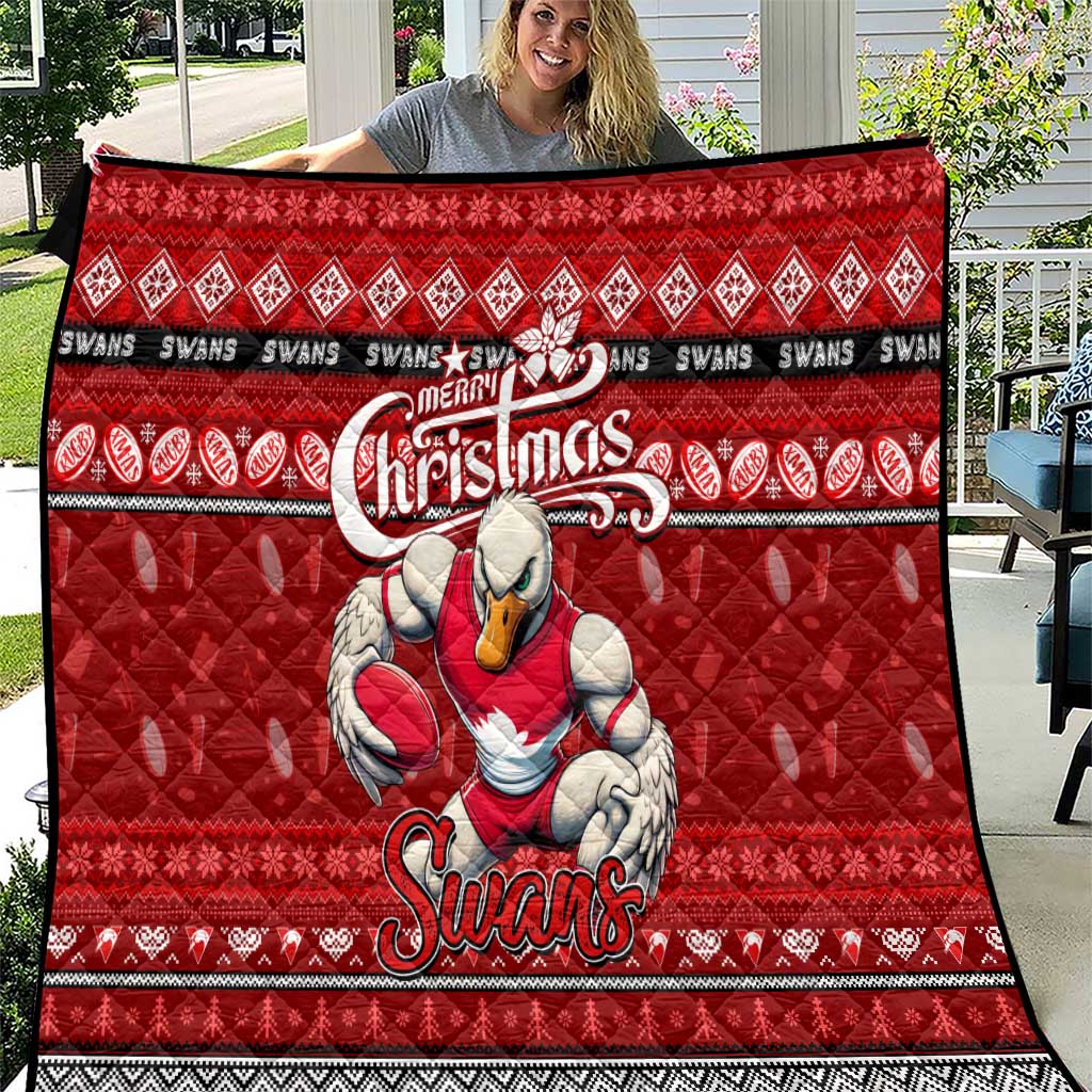 Swans Football Xmas Quilt Australia AFL Mascot