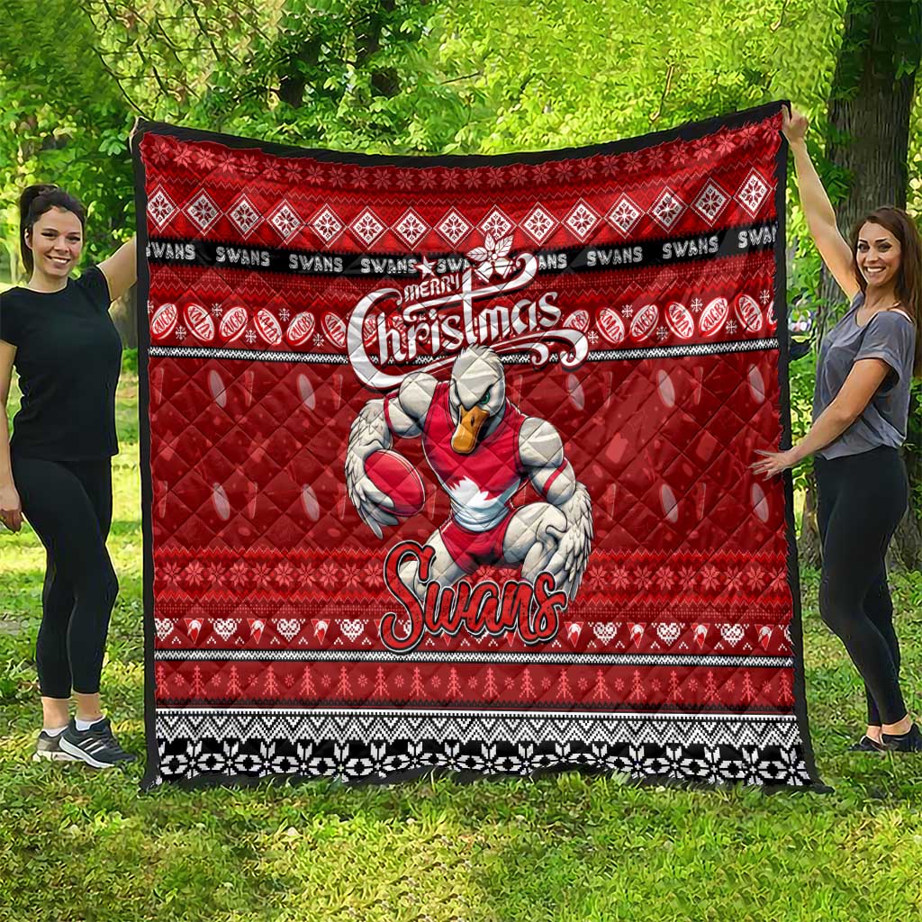Swans Football Xmas Quilt Australia AFL Mascot
