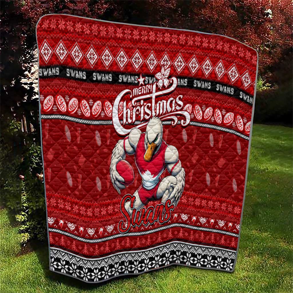 Swans Football Xmas Quilt Australia AFL Mascot
